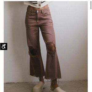 Vervet Leslie Distressed Mauve Jeans